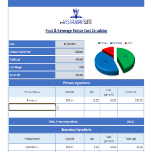 RECIPE COST CALCULATOR